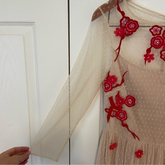 Alice By Temperley Nude Embellished Embroidery Dress - Picture 5 of 16